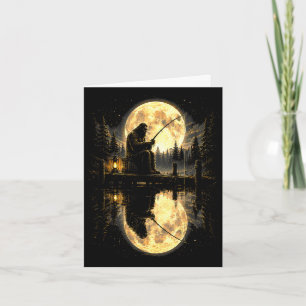 Tarjeta Pezuño grande pesca luna llena lago reflejo al air