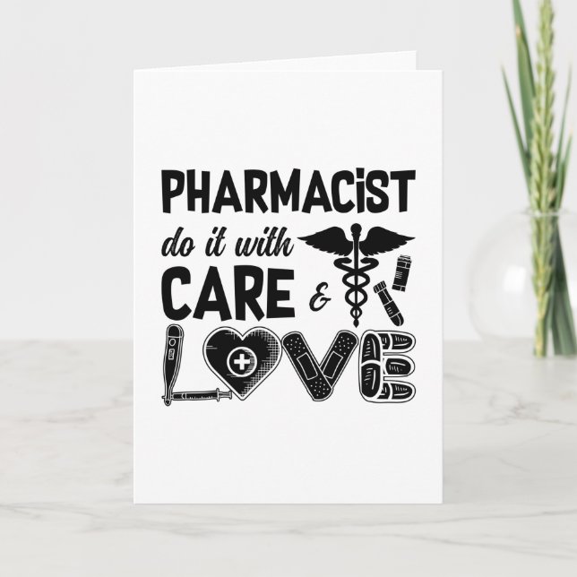 Tarjeta Pharmacy Pharmacist Do It With Care Pharmacists (Anverso)
