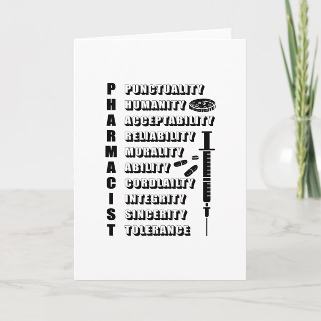 Tarjeta Pharmacy Technician Pharmacists Pharmacist Quote (Anverso)