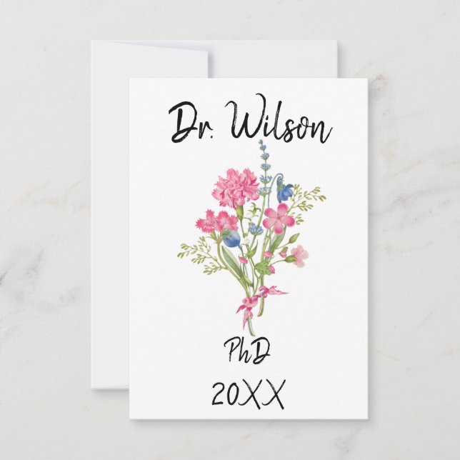 Tarjeta Phd Personalizada, Graduación De Doctorado (Anverso)