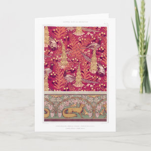 Tarjeta Pheasant Foxglove verneuil de Art Nouveau