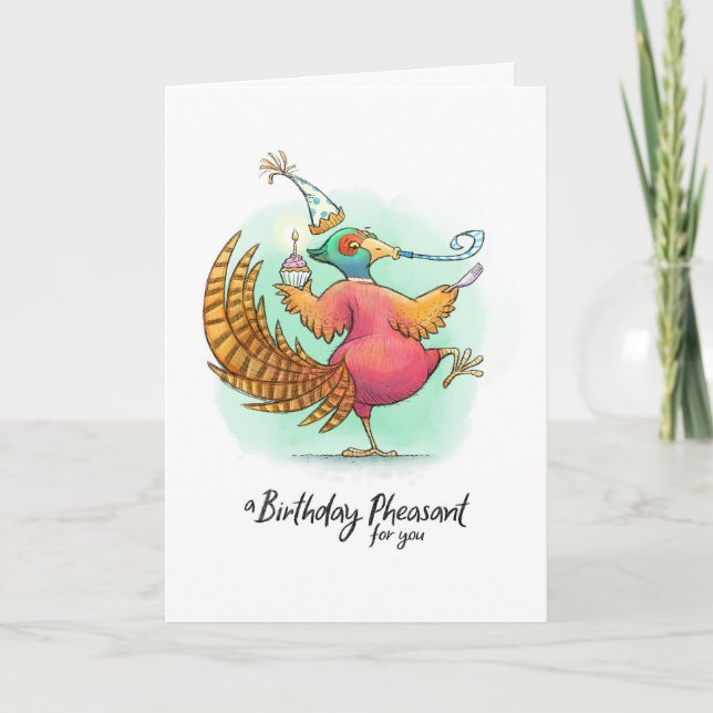 Tarjeta Pheasant Pheasant de Cumpleaños (Anverso)