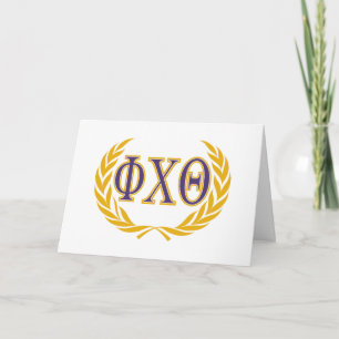 Tarjeta Phi Chi Theta Griego con Corona