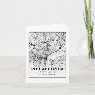 Tarjeta Philadelphia Pennsylvania USA Travel City Map