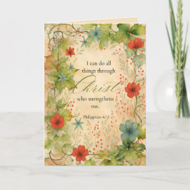 Tarjeta Philippians 4:13 I Can Do All Things Vintage Botan