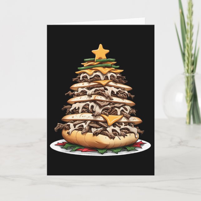 Tarjeta Philly Cheesesteak Christmas Tree  (Anverso)