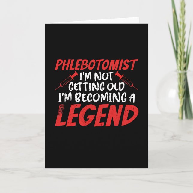 Tarjeta Phlebotomist Phlebotomy Legend (Anverso)