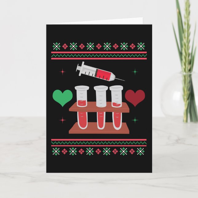 Tarjeta Phlebotomist Ugly Christmas Sweater Xmas (Anverso)