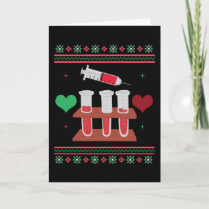 Tarjeta Phlebotomist Ugly Christmas Sweater Xmas