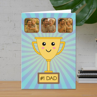 Tarjeta Photo Collage Number 1 Dad Trophy
