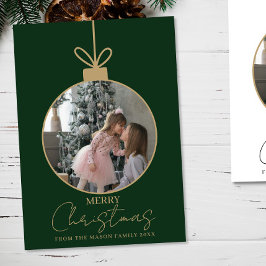 Tarjeta photo Merry Christmas bauble Photo Card