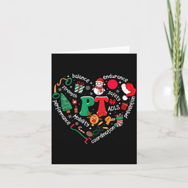 Tarjeta Physical Therapy Christmas Heart Pt Therast Xmas M (Anverso)