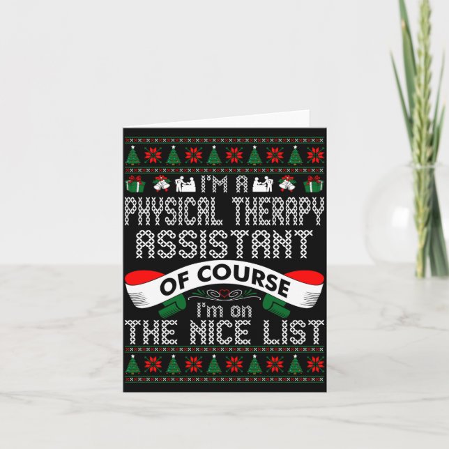 Tarjeta Physical Therapy Istant On Nice List Christmas  (Anverso)
