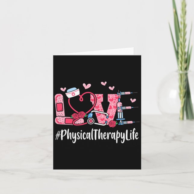 Tarjeta Physical Therapy Love Valentine Day Women Heart Ap (Anverso)
