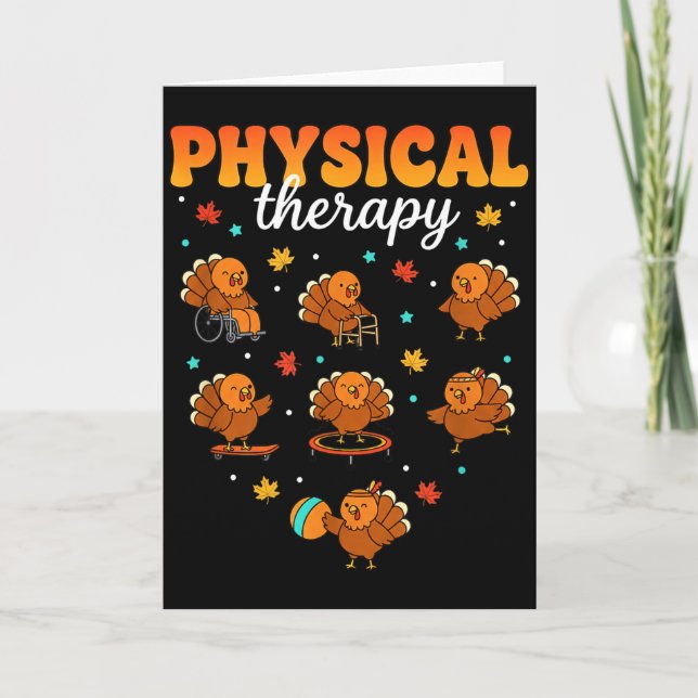 Tarjeta Physical Therapy Turkey Thankful Pt Therast Thanks (Anverso)