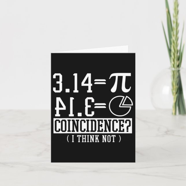 Tarjeta Pi 3.14 Matemáticas Feliz 14 de Marzo Coincidencia (Anverso)