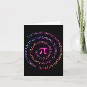 Tarjeta Pi Day 3.14 Espiral Números de Pi Math Teacher Muj