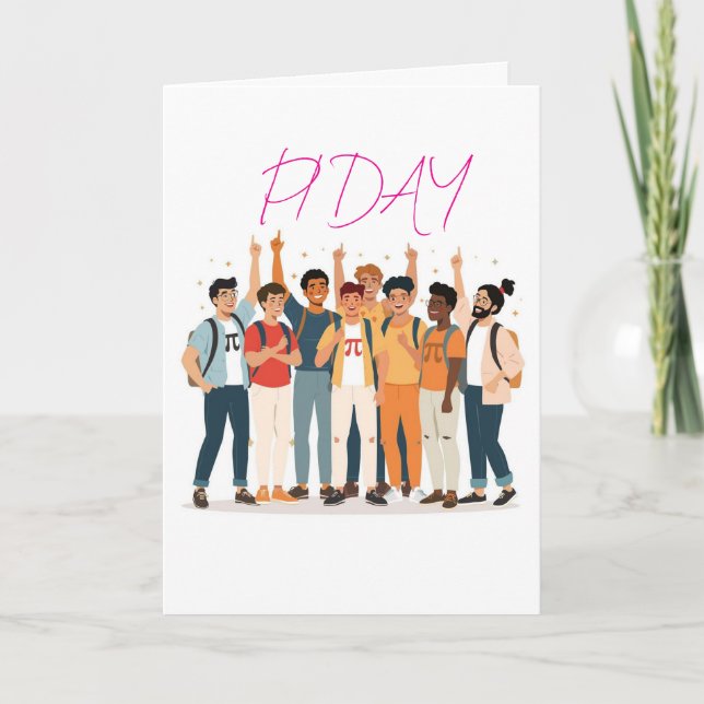 Tarjeta Pi Day Squad – Math Lovers Illustration (Anverso)