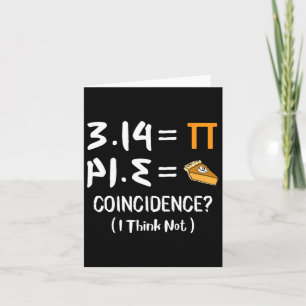 Tarjeta Pi es igual a Pie regalo del Día de Pun Pi de mate
