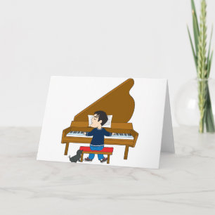 Tarjeta Pianista y perro
