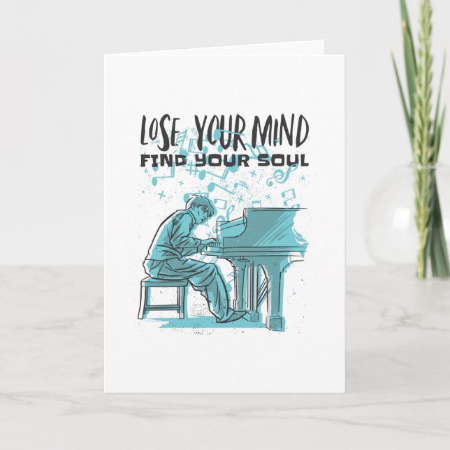 Tarjeta Piano de regalo pianista diciendo (Anverso)