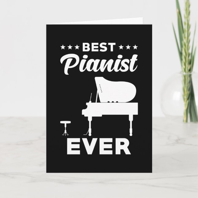 Tarjeta Piano diciendo el mejor pianista (Anverso)