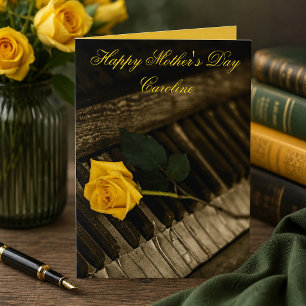 Tarjeta Piano feliz del día de la madre