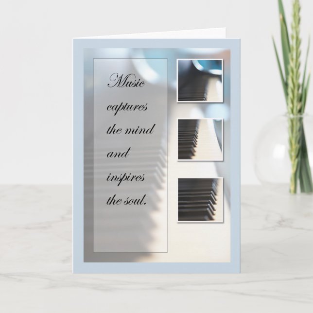 Tarjeta Piano inspirador musical (Anverso)
