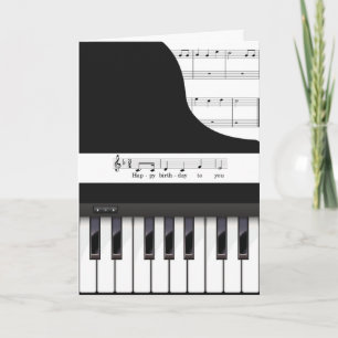 Tarjeta piano keys birthday greeting card