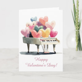 Tarjeta Piano of Love Hearts Valentine's Day