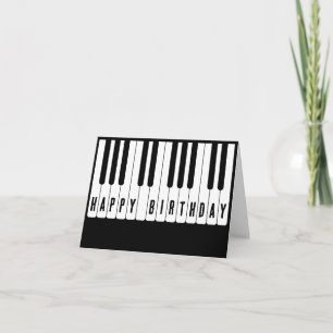 Tarjeta Piano tuts Feliz cumpleaños