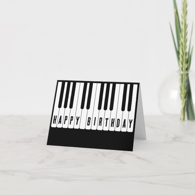 Tarjeta Piano tuts Feliz cumpleaños (Anverso)