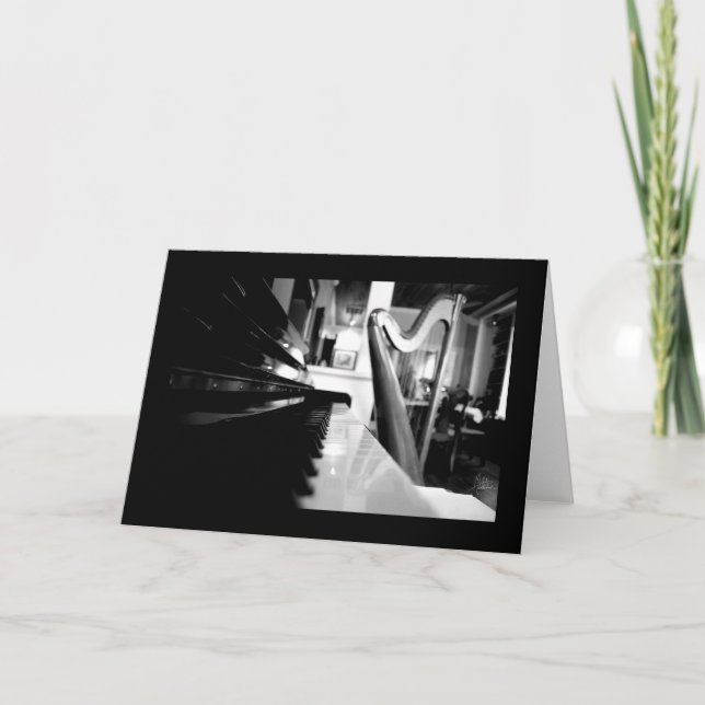 Tarjeta Piano y arpa [Tarjeta de felicitación] (Anverso)