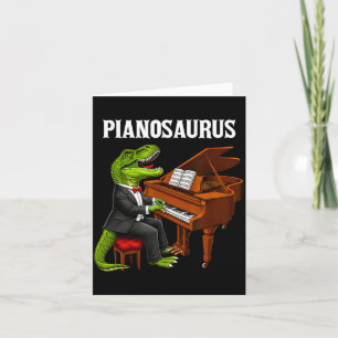Tarjeta Pianosaurus divertido T-Rex dinosaurio tocando pia