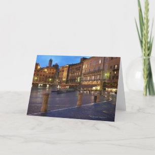 Tarjeta Piazza Del Campo en la oscuridad, Siena