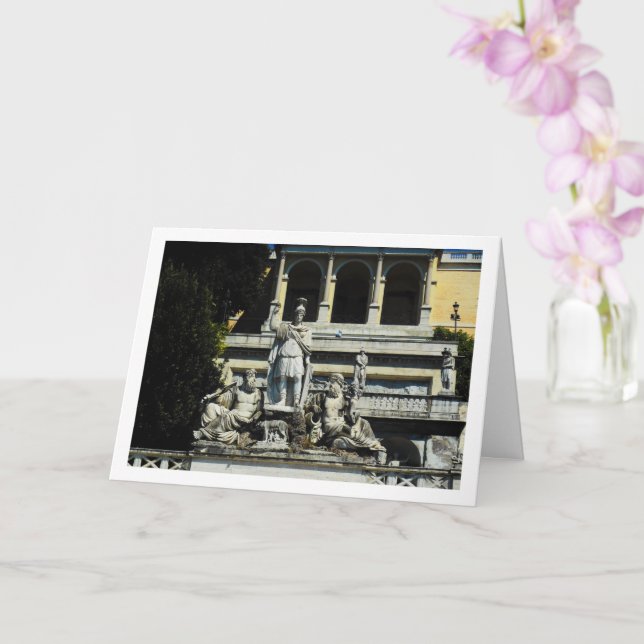 Tarjeta Piazza Del Popolo, Roma, Italia (Orquídea)