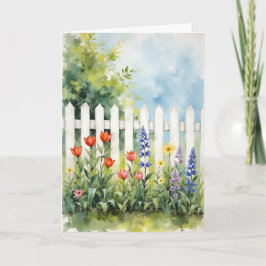 Tarjeta Picket Fence with Flowers Sympathy