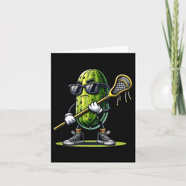Tarjeta Pickle Jugando Lacrosse Funny Deportes De Moda Par (Anverso)