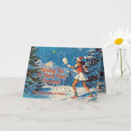 Tarjeta Pickleball de Navidades Smash de vacaciones