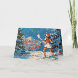 Tarjeta Pickleball de Navidades Smash de vacaciones
