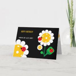 Tarjeta Pickleball Feliz cumpleaños Personalizable negro