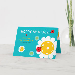 Tarjeta Pickleball Feliz cumpleaños Personalizable Turques