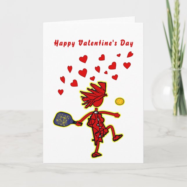 Tarjeta Pickleball Feliz Día de San Valentín (Anverso)