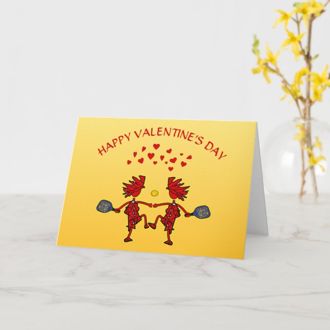 Tarjeta Pickleball Fun Valentine (flor amarilla)