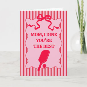 Tarjeta Pickleball Rosa y Rojo Día de la Madre