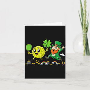 Tarjeta Pickleball trébol shamrock día de san patricio muj
