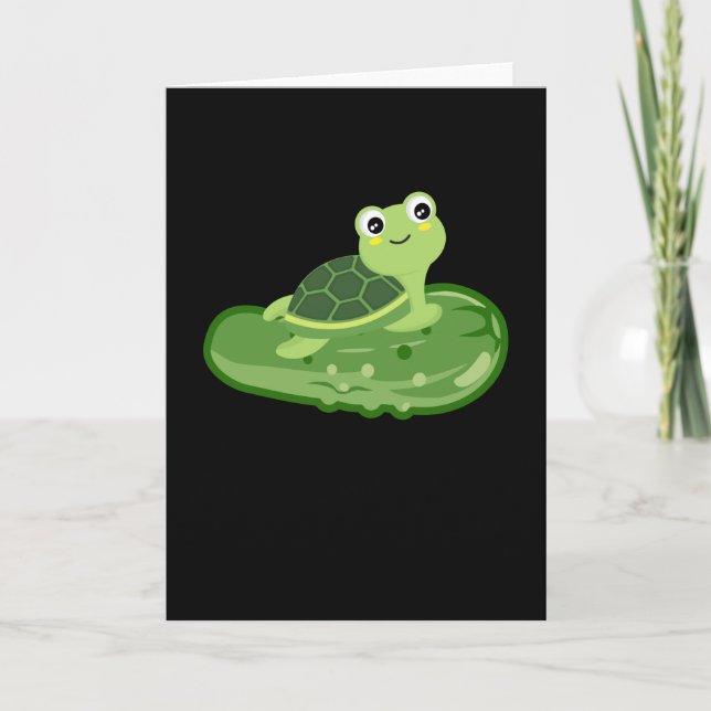Tarjeta Pickles Turtle Cucumber Gherkin Children (Anverso)