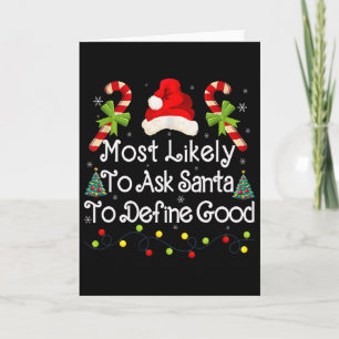 Tarjeta Pide a Santa que defina buenas luces de Navidad du