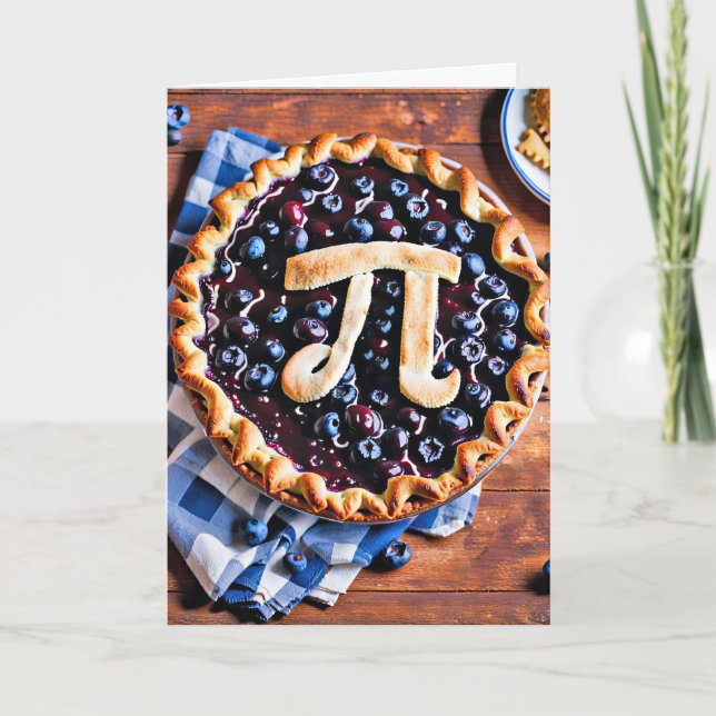 Tarjeta Pie De Arándano Para El Día Del Pi (Anverso)