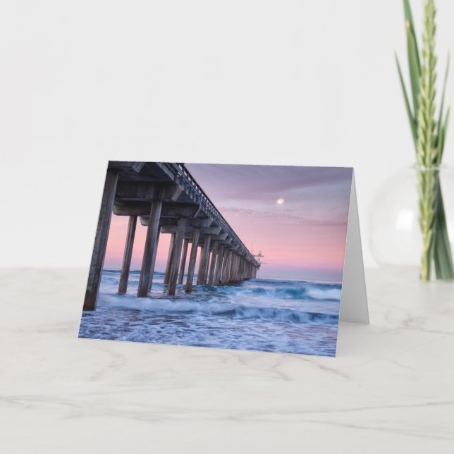 Tarjeta Pie de inicio de sesión de luna llena sobre script (Anverso)